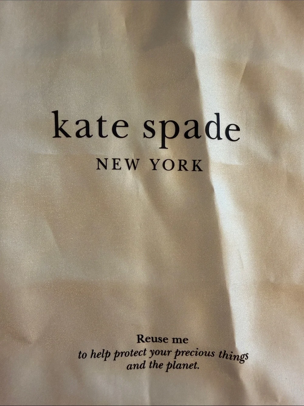 kate spade NEW YORK Silky Pale Pink Drawstring Dust Bag